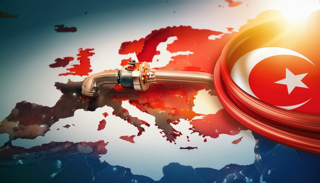Firefly Crea unimmagine dettagliata e realistica che rappresenti la Turchia come fornitore di gas p 2